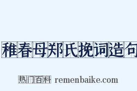 稚春母郑氏挽词造句是什么意思的图片